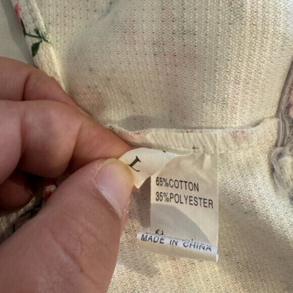 Women Cute Matching Set Sleeveless Floral Print Set Size L - Picture 4 of 9